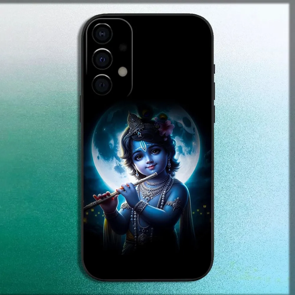 Vishnu Hare Krishna Phone Case For Samsung Galaxy A13,A21s,A22,A31,A32,A52,A53,A71,A80,A91 Soft Black Cover