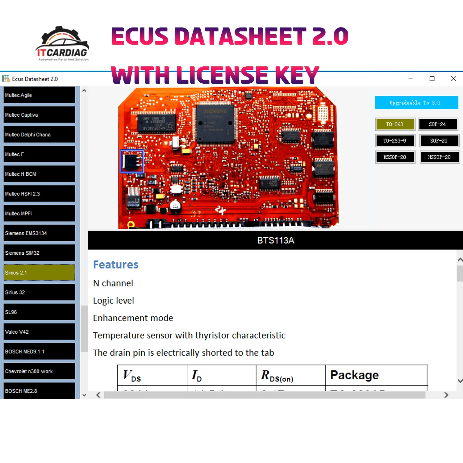 Ecus Datasheet 2.0 Software ECU Schematic Database Including Thousands of PCB Schematics with Electronic Components of Car ECUs