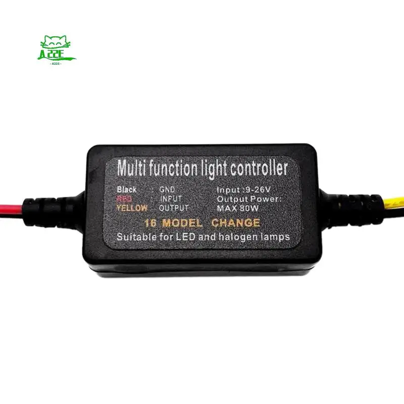 

A22E-4Pcs 16 Modes Adjustable LED Brake Light Flasher Strobe Controller Universal For Car Motorcycle Replacement