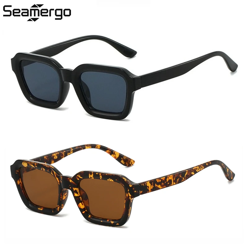 

SEAMERGO Unisex Retro Square Frame Sunglasses Outdoor Driving Travel Sun Protection Glasses Classic UV Protection Eyewear