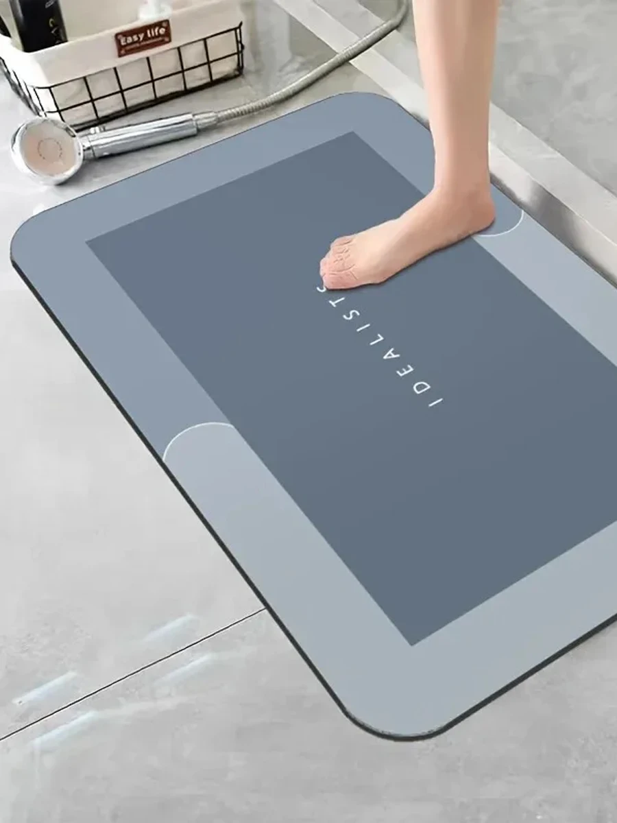 Diatomeeënaarde badmat superabsorberend antislip snel drogend zacht vloerkleed voor douche, wasruimte, slaapkamer, keuken, camper, badkamer - afbeelding 2