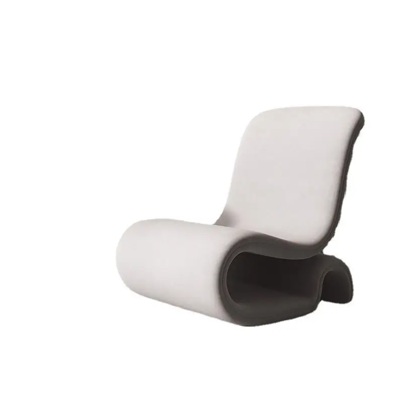 

Single sofa chair simple design art modern reading light luxury metal Italian minimalist flannel leisure chair comfortable