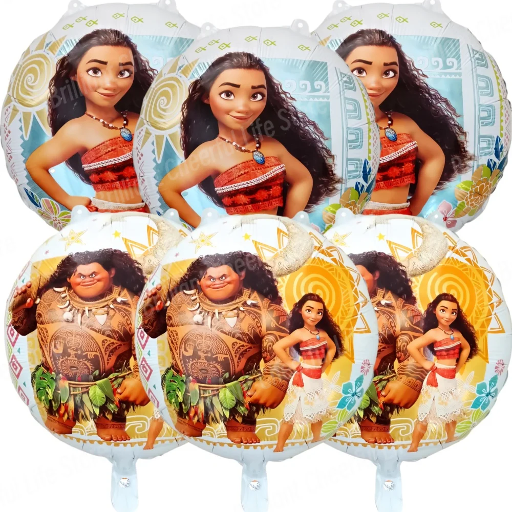 6pcs Disney Moana Party Balloons 18inch Foil Balloon set Baby Shower Birthday Party Decorations Kids Toy Gifts