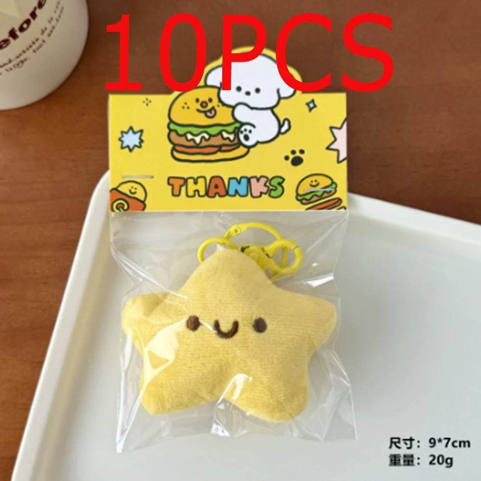 Süße Sterne Plüschtier Schlüsselanhänger Mädchen flauschig weich süß Rucksack Tasche Anhänger praktisch Mini gelb Schlüsselanhänger Charms Schlüsselanhänger Geschenke