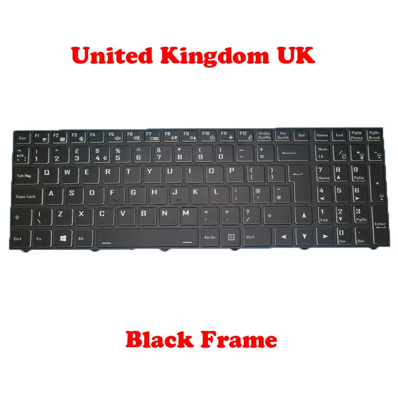 Imagem -04 - Teclado Retroiluminado para Laptop para Gigabyte a5 x1 a5 k1 a7 x1 a7 k1 Estados Unidos Eua Alemão gr Moldura Preta