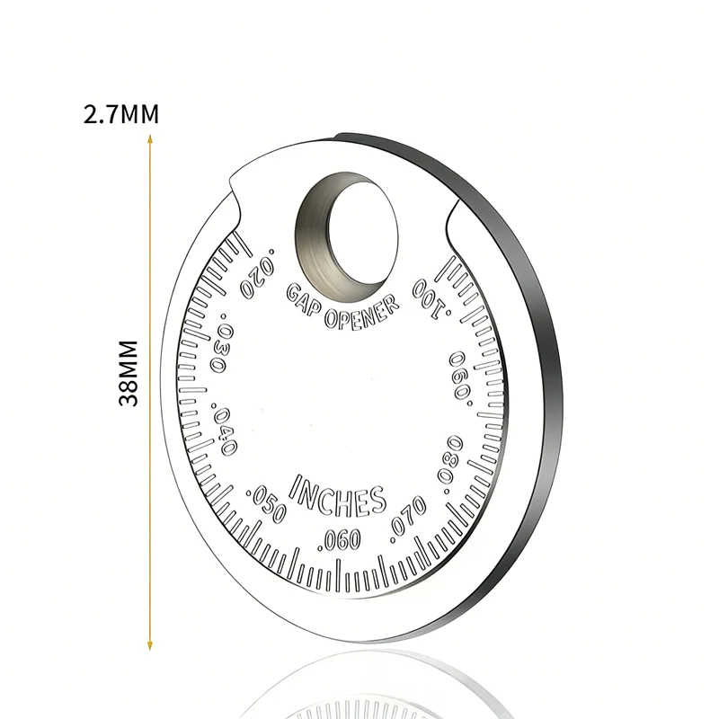 Picture 7: Coin- Type 0.6-2.4mm 0.02-0.10 Inch Spark Plug Gap Gauge Measurement Tool Range Spark Plug Gage Caliber Measuring Tool
