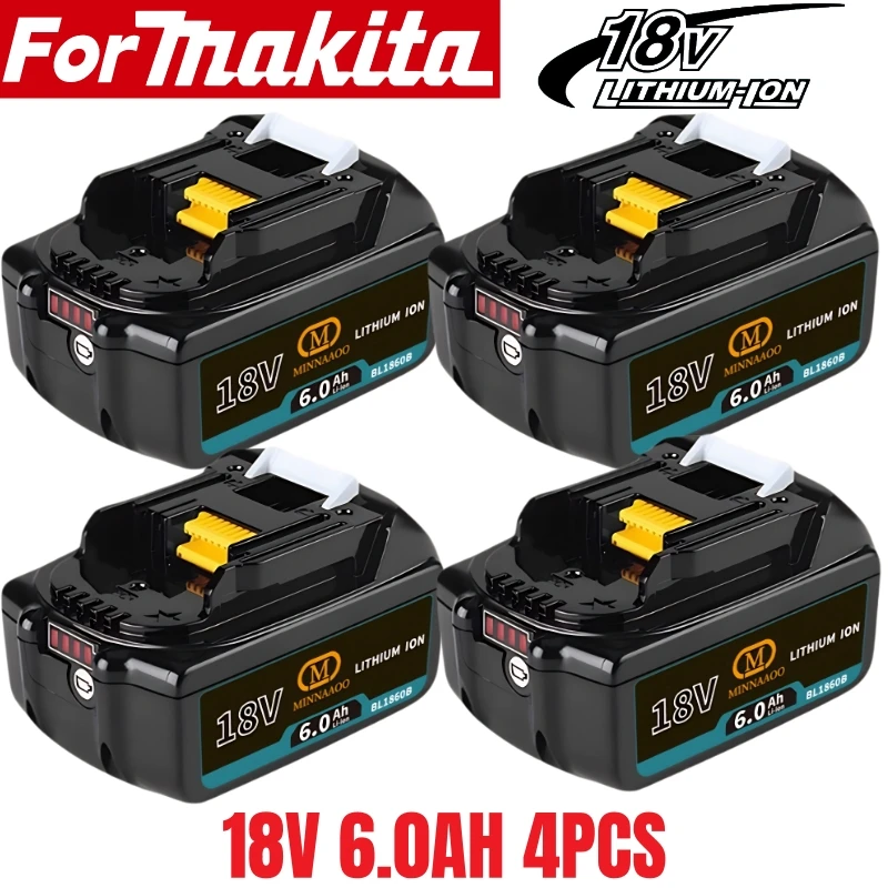 

Original For Makita 18v Battery 6.0Ah Li-ion BL1830 BL1840 BL1850 BL1860B for Makita LXT400 Cordless Electric Tools