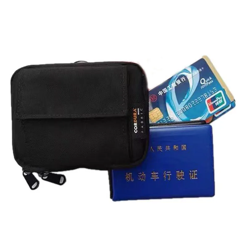 Small Black Card Wallet Men Nylon Cloth Coin Purse Male Fashion Cute Zipper Wallet  with Id Holder Fabric Card Holder