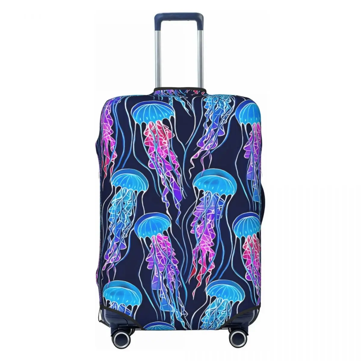 

Люминесцентный чехол для чемодана с радужной медузой, эластичный защитный чехол для багажа для путешествий и отдыха
