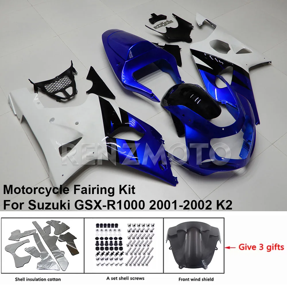 Motorcycle Set Body Kit Fairing For Suzuki GSX-R1000 2001 2002 K1 K2 GSXR 1000 Plastic Guard Plate Accessories Shell S1001-108a