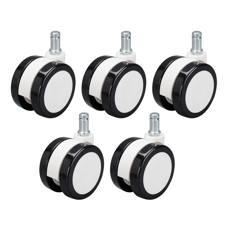 

5Pcs Office Chair Wheel Safe for All Floor,No Mats Needed, Noise Free & Smooth Gliding,Universal Fit Office Chair Casters