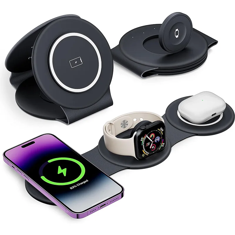 

3 in 1 Super Mini Folding Wireless Charger Travel Charger Magsafe magnet type