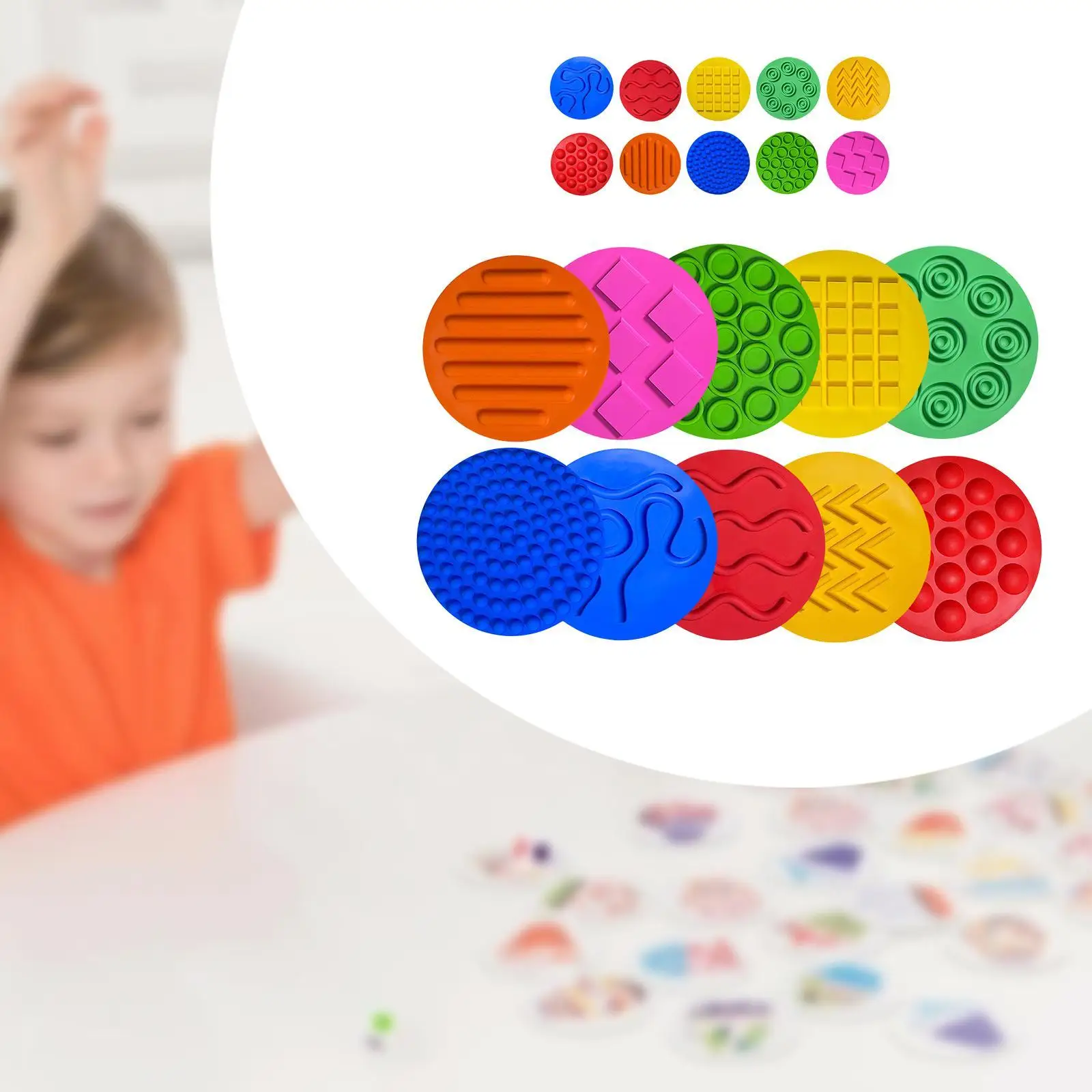 20Pcs Silicone Sensory Mats Sensory Circles for Kids Boys Girls Active Play