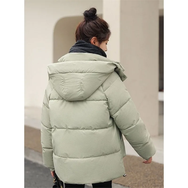 2023 New Women Parkas Winter Thick Fashion Casual Hooded Cotton Warm Short Jackets Korean Zipper Snow Wear Coats Puffer Parka