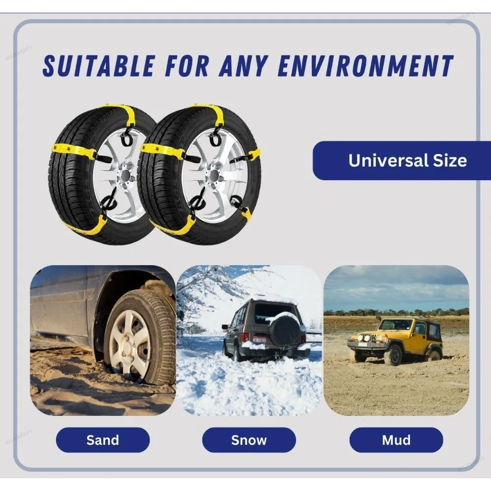 Car Snow Chains Anti-slip Tire Chains SUV Snow Tire Cables Emergency Car Chains Car Snow Cables Truck Tire Grip Straps Traction