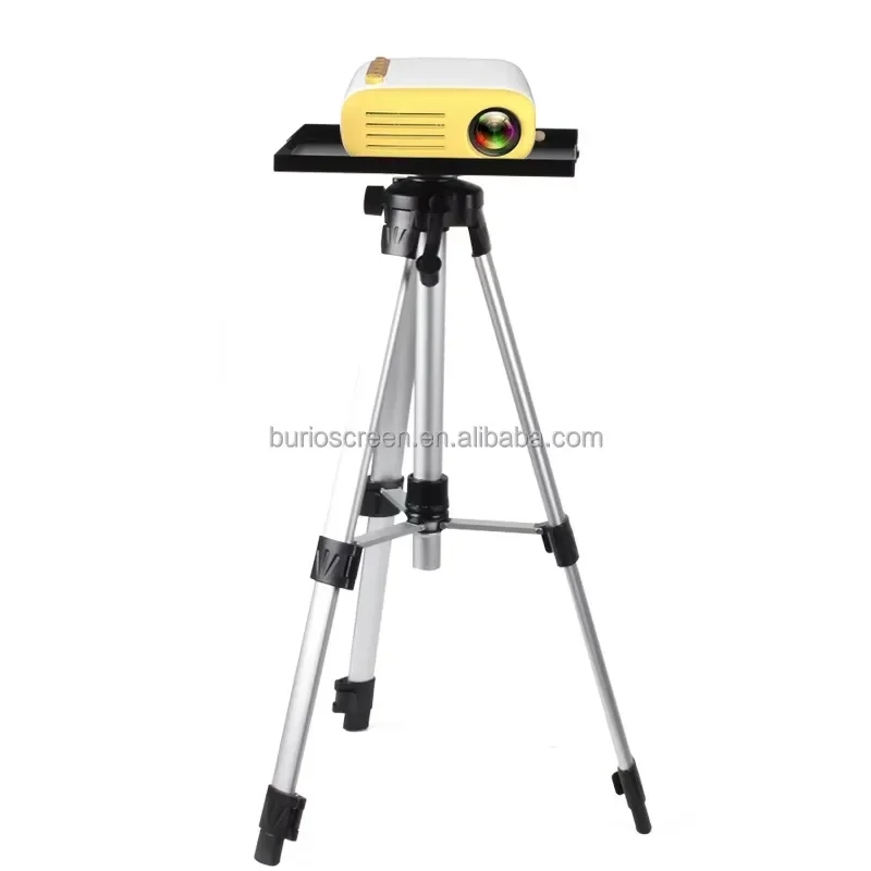 Universal Aluminum Projector Tripod Stand Height Adjustable Floor Mount for Home Theater Office Presentation Portable Stable