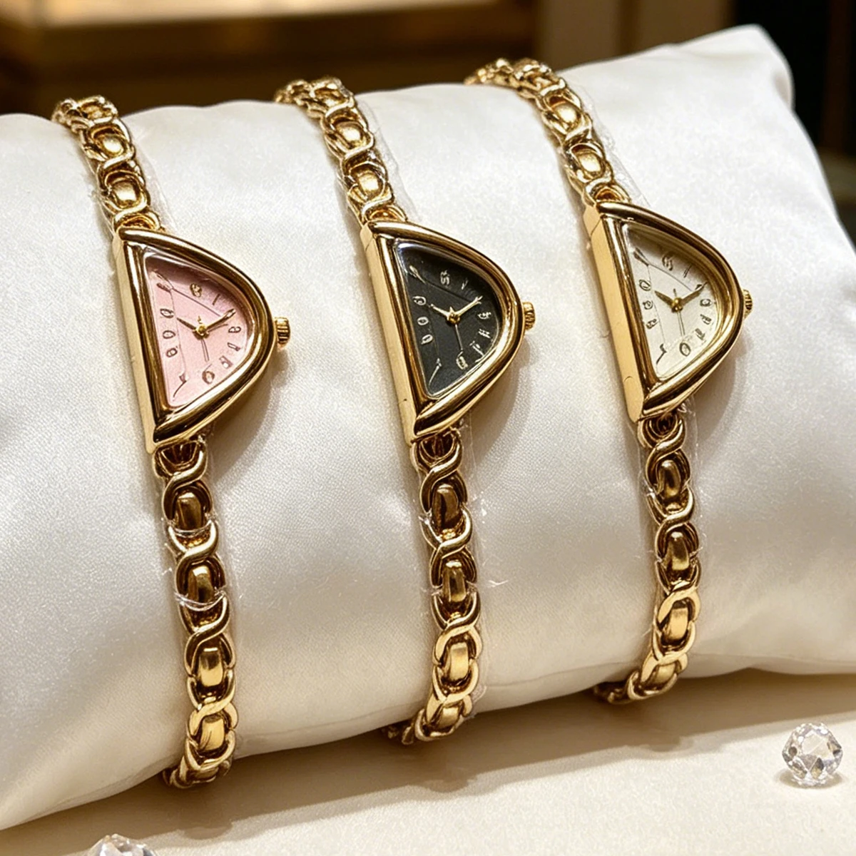 Fashionable Casual Gold Women's Wristwatch, Light Luxury Quartz Bracelet Watch, Niche Style New Women's Watch
