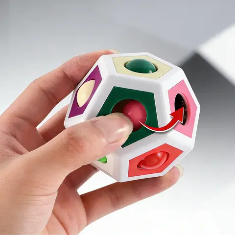 Alien decompression puzzle polygon press rainbow magic ball 12 hole adult Rubik Cube decompression creative toy