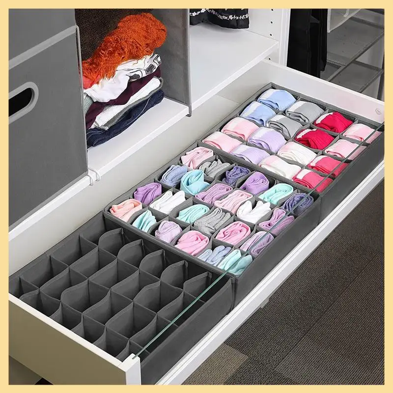

Storage Boxes 24 Cells Foldable Boxes Wardrobe And Drawer Order System For Socks And Small Accessories