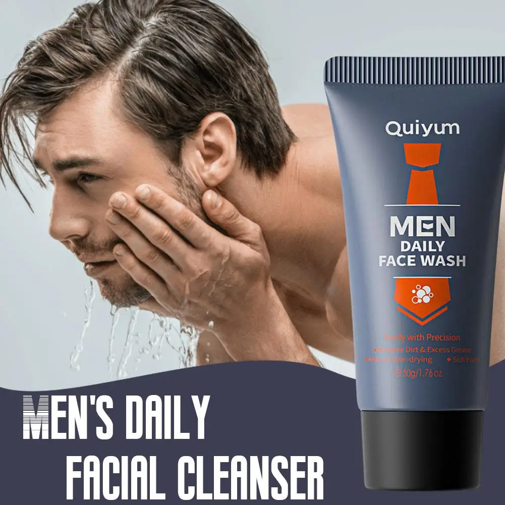 Limpeza profunda Facial Cleanser para homens, controle de óleo, espuma de remoção, cravo, pele hidratante, lavagem facial, R1J7