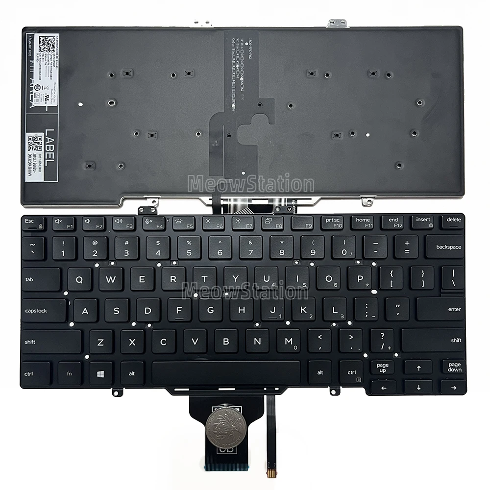 

US Backlit Keyboard For DELL Latitude 7400 5400 5401 5411 P98G P98G001 WITHOUT pointer