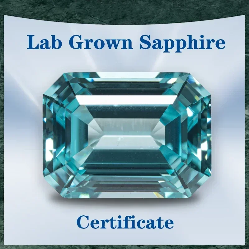 

Top Lab Grown Paraiba Sapphire Emerald Cut VVS1 Selectable AGL Certificate Gemstone Charms Beads DIY Jewelry Making Materials