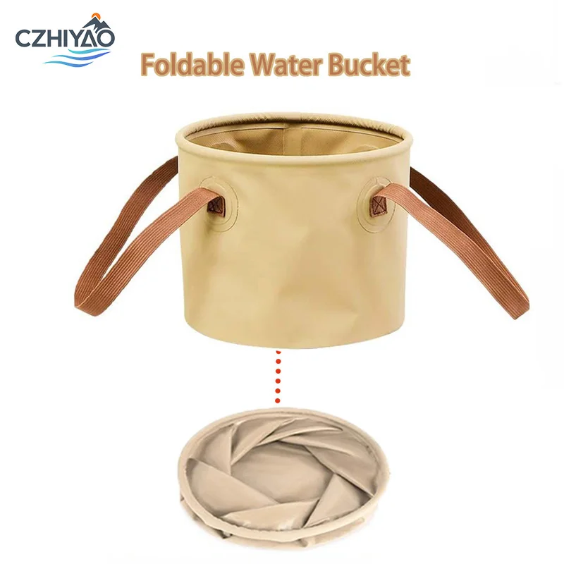 

CZHIYAO Foldable Bucket With Handle Portable Water Storage For Outdoor Use Camping Washing Laundry Fishing Hiking Adventures