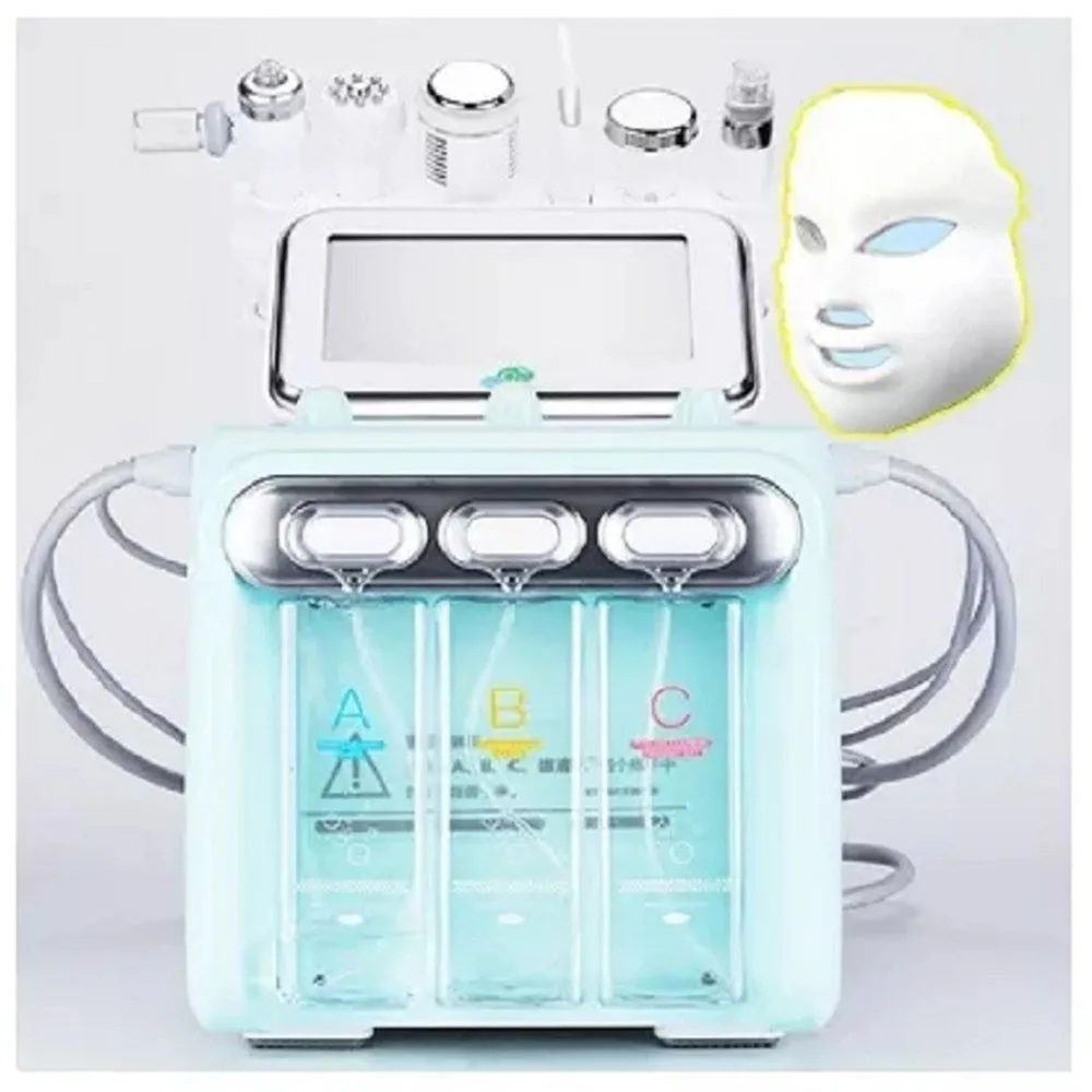 Multifuncional 7 em 1 máscara de hidro oxigênio dispositivo bolha face lifting pele aperto oxigênio jet peel máquina beleza salão beleza