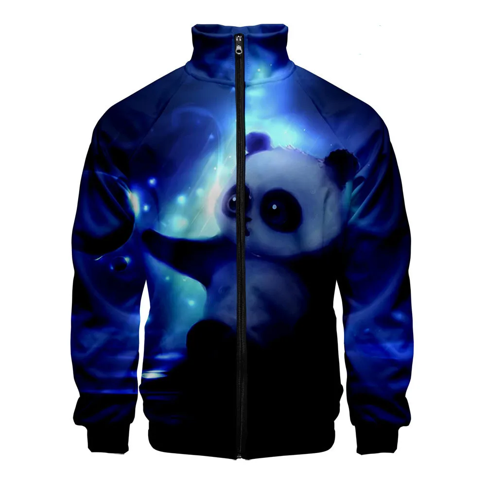 

Cute Panda 3D Stand Collar Hoodies Men Women Zipper Hoodie Casual Long Sleeve Jacket Coat Clothes 1