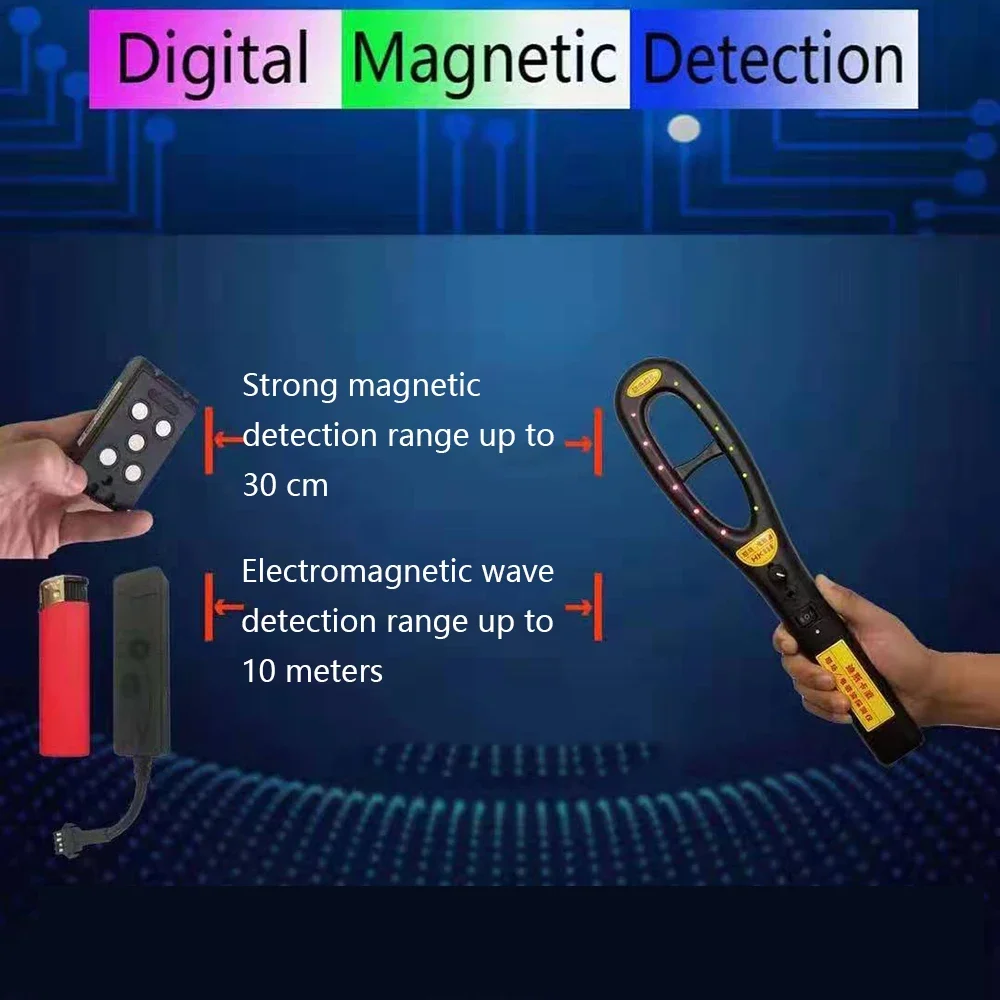 HK809 Light Handheld GPS Tracker Detector Anti-Spy Hidden Camera WiFi RF Bug Sweeper with Digital Magnetic Detection&Beep Alarm