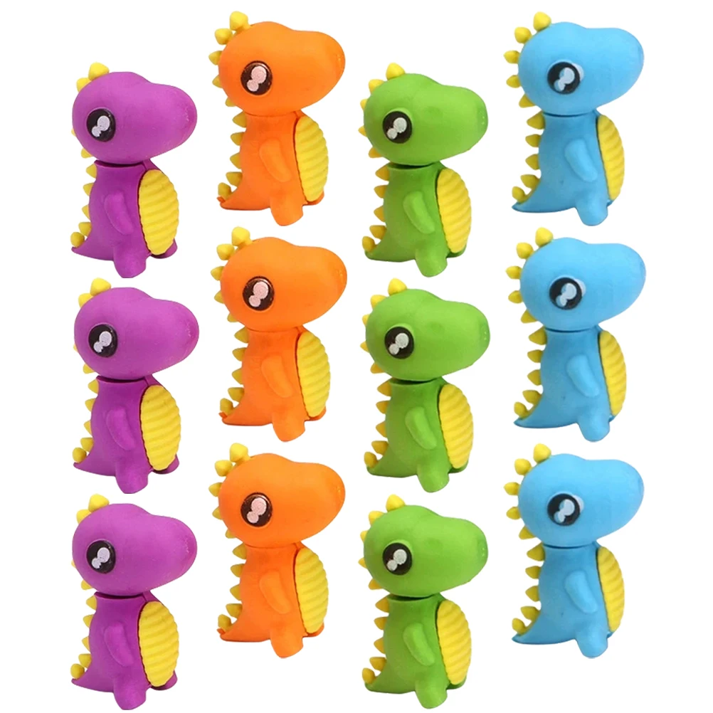

48 Pcs Dinosaur Erasers Mini for Kids Bulk Classroom Cartoon Kindergarten Cute Toy Animal Shaped Rubber School Supplies