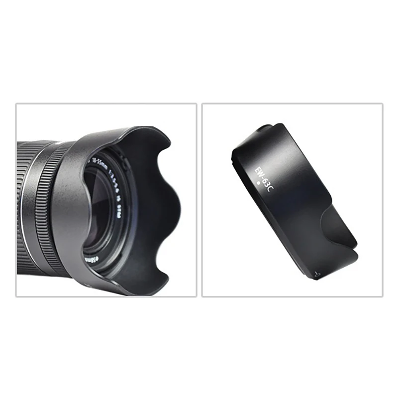 Cubierta de lente de EW-63C reversible, 58mm, ew63c, para Canon EF-S, 18-55mm, f/3,5-5,6 IS, STM aplicable, 700D, 100D, 750D, 760D