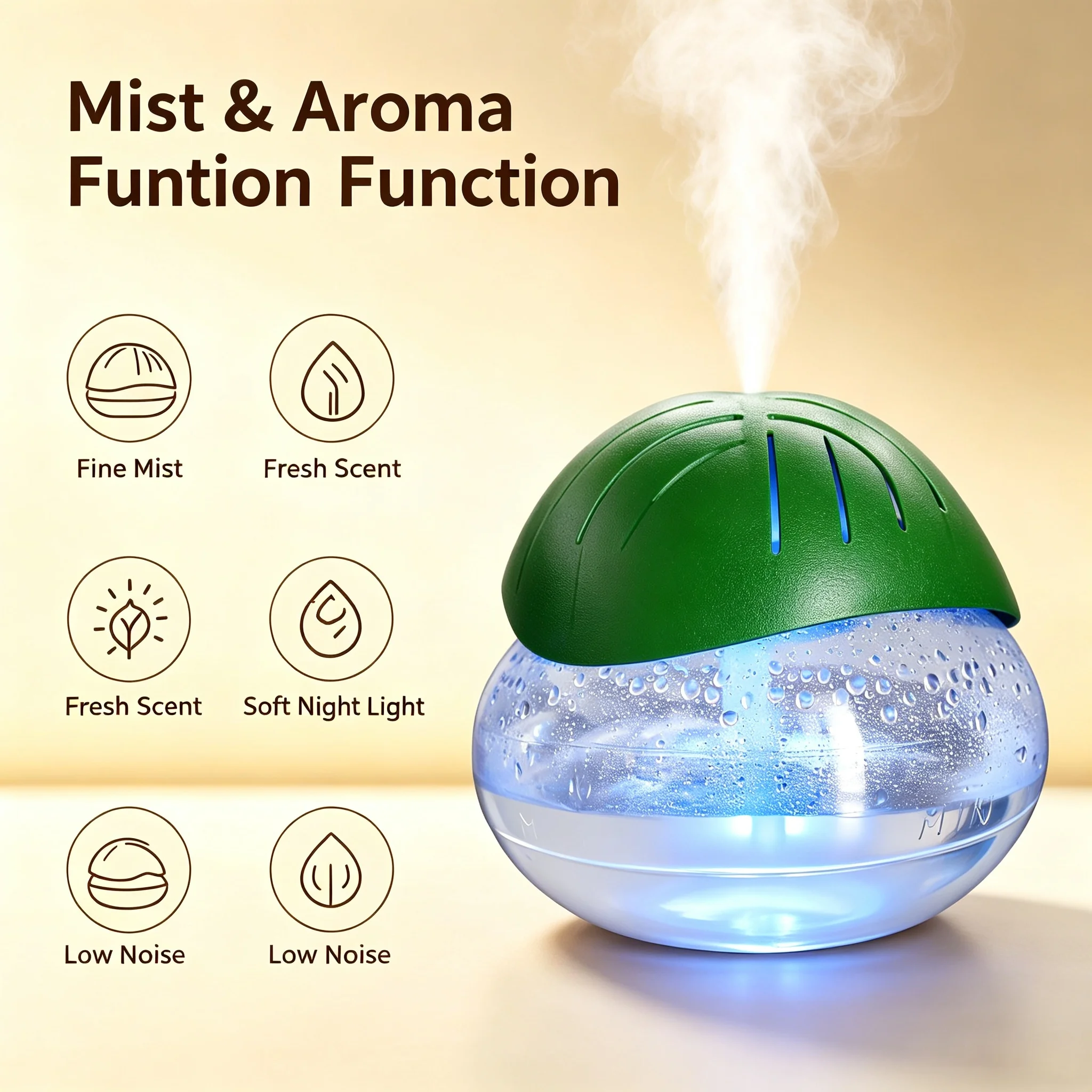 Mini Portable Air Purifier Without HEPA Filter,Water‑Washing Air Scrubber Humidifier Air Purifier,Cold Air Scent Diffuser Machin