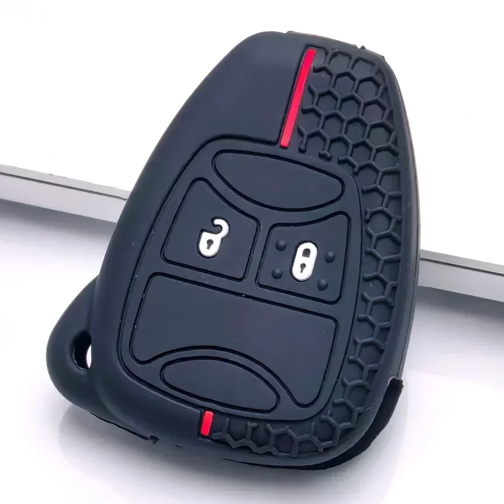 2 Buttons For JEEP Commander Grand Cherokee Liberty Wrangler Compass Patriot Silicone Car Key Cover Case Skin Protector Keychain