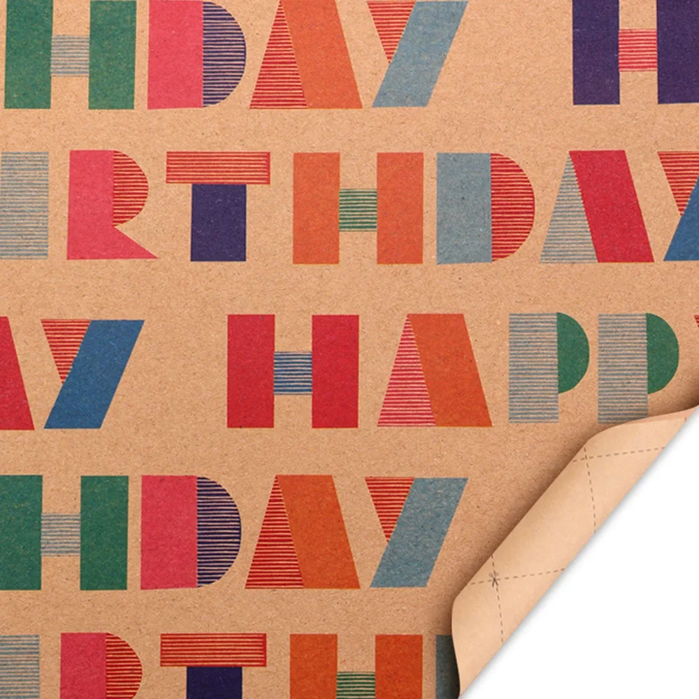 12 Sheet Birthday Wrapping Paper 6 Different Types Of Gift Wrapping Paper For Boys Men Women Kids-POS