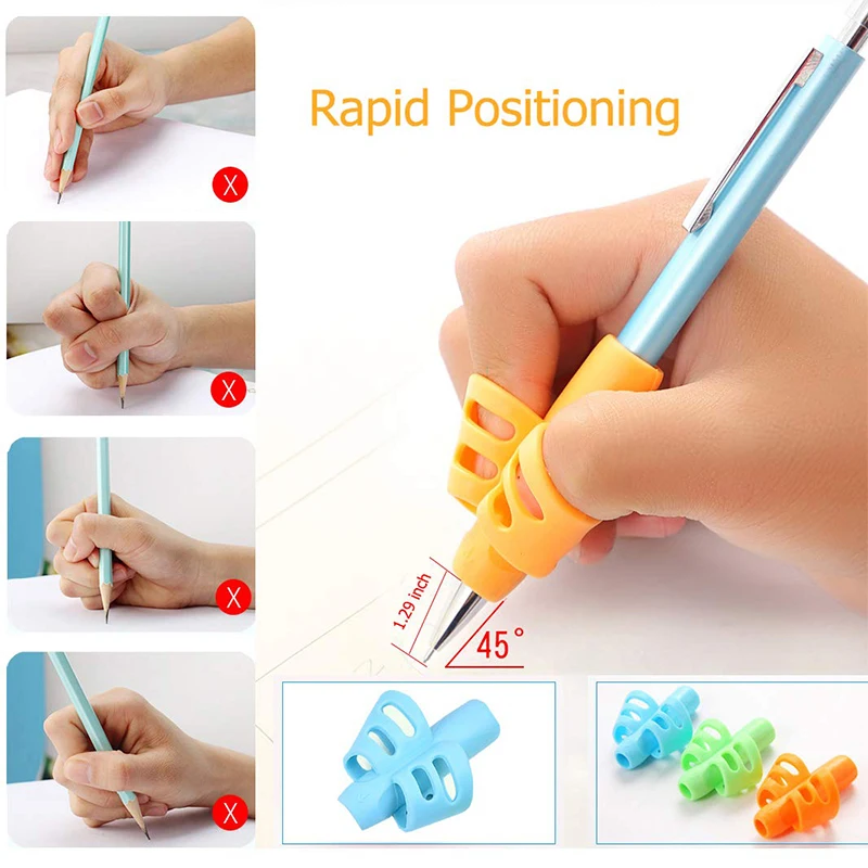 6Pcs Pencil Holders for Kids Handwriting Ergonomic Writing Training Aid Correction Silicon Gel Pen Grip for Children