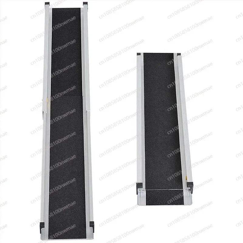 Aluminum alloy telescopic wheelchair ramp, portable barrier-free ramp board, climbing board