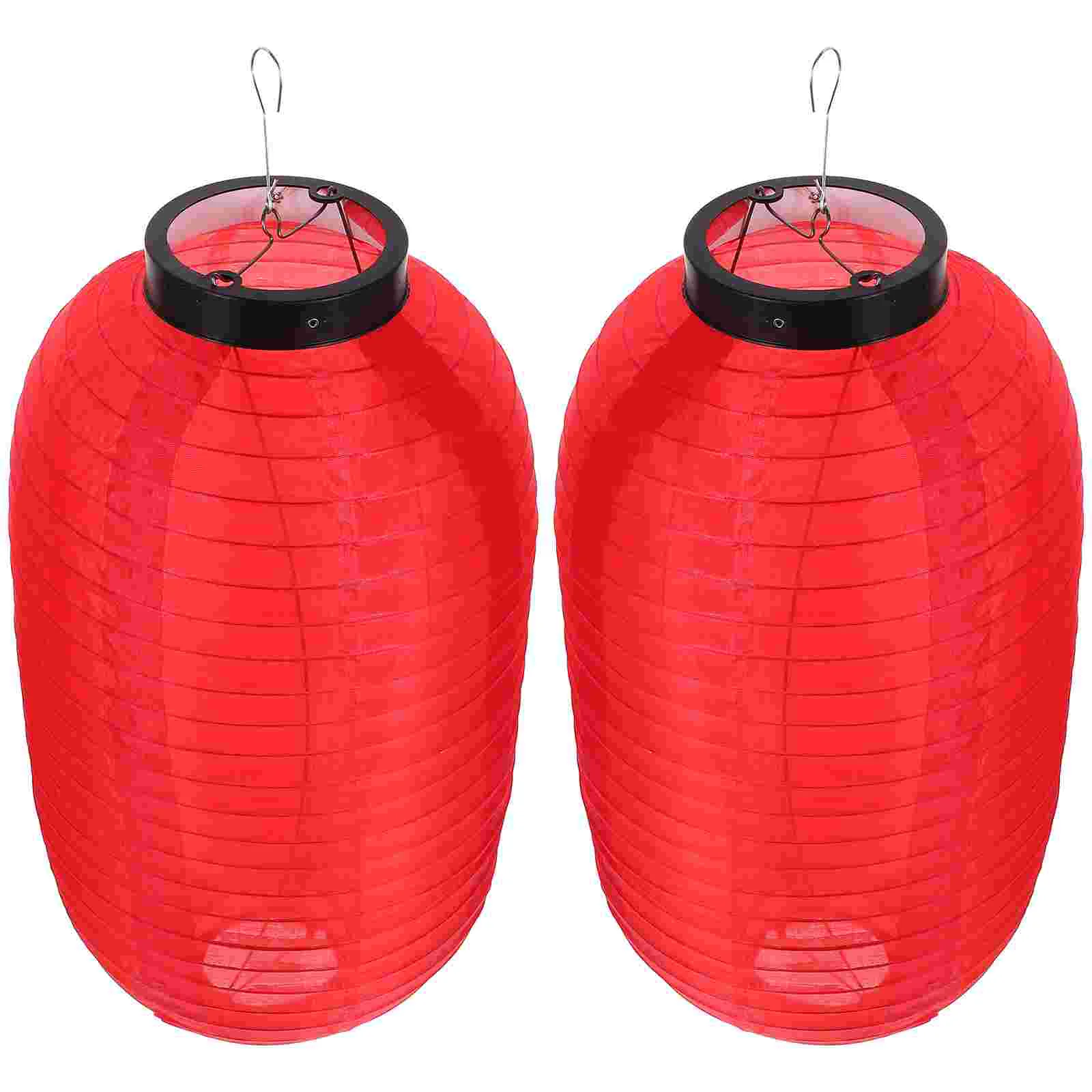 

2 Pcs Japandi Home Decor Japanese Silk Lantern Practical Waterproof Tea Light 4500X2500X2500CM Outdoor Beautiful Red Child