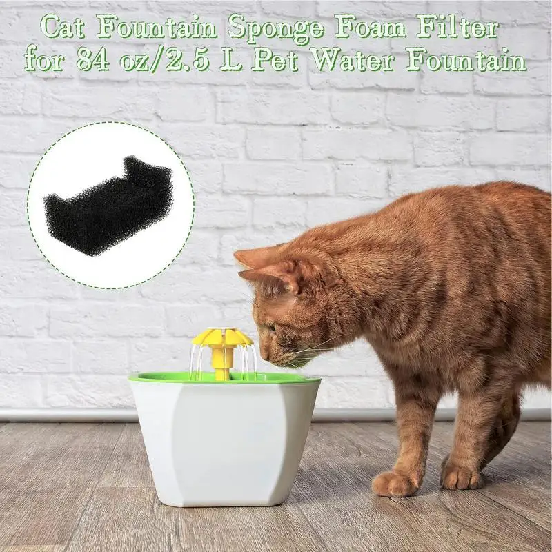 20pcs Pet Water Filter Sponge Cat Water Fountain Filter Cat Foam Filters Replacement For Stainless Steel Top Cats Fountains