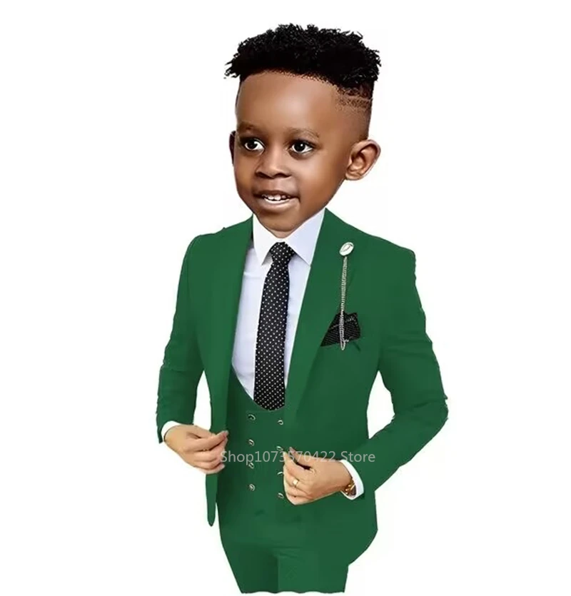 

Boys Suit For Wedding Kids Formal Ceremony Tuxedo Dress Children Photograph Blazer Vest Pants Evening Party Performance Costume