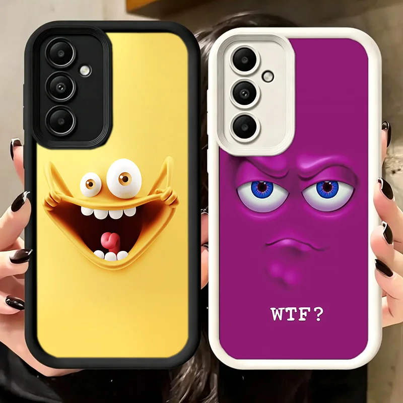 Funny Face Soft Cool Phone Case For Samsung A17 A27 A57 A16 A26 A36 A56 A15 A25 A35 A55 A05S A06 A07 Galaxy M15 M16 M23 M34 M36