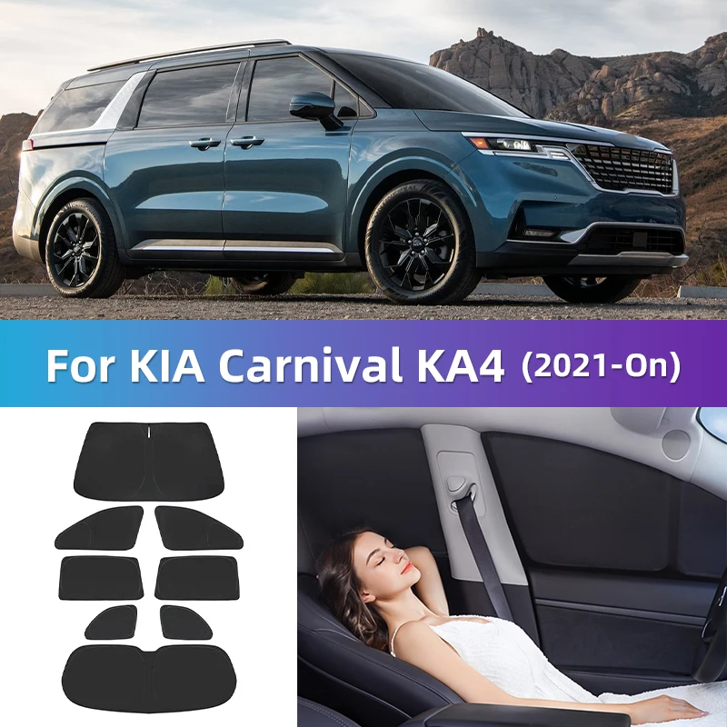 For KIA Carnival KA4 2021 2022 2023 2024 Custom Full Cover Car Window Sunshade Privacy Blind Curtain Travel camping Light tight