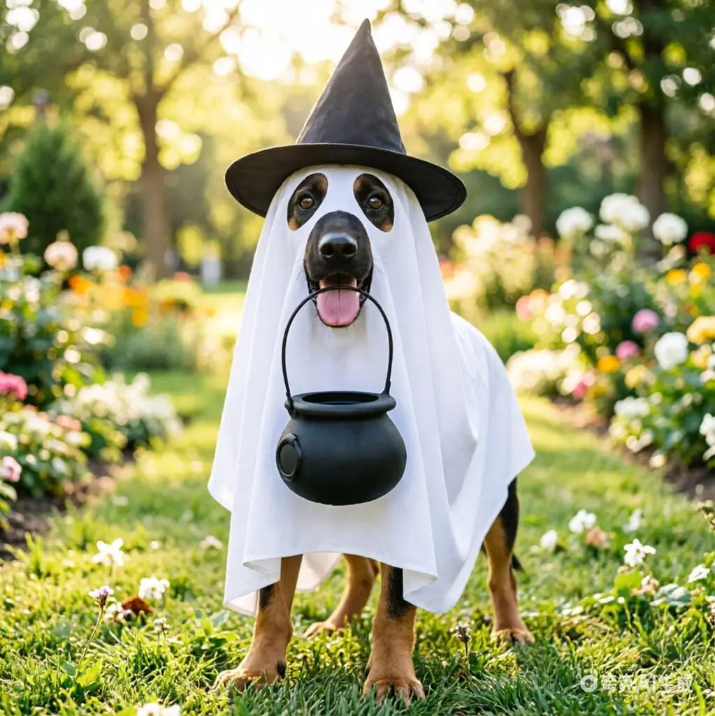 Halloween Carnival Party Props Dog Ghost Costume Pet Cos Cloak Witch Hat Cape Hat Candy Jar 3Pcs Set Dress Up Outfit Big Dog Set