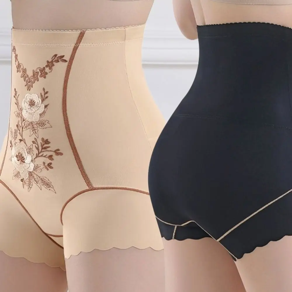 ارتفاع الخصر بعد الولادة محدد شكل الجسم التطريز زهرة ملابس داخلية سلس السروال مدرب خصر البطن التعاقد