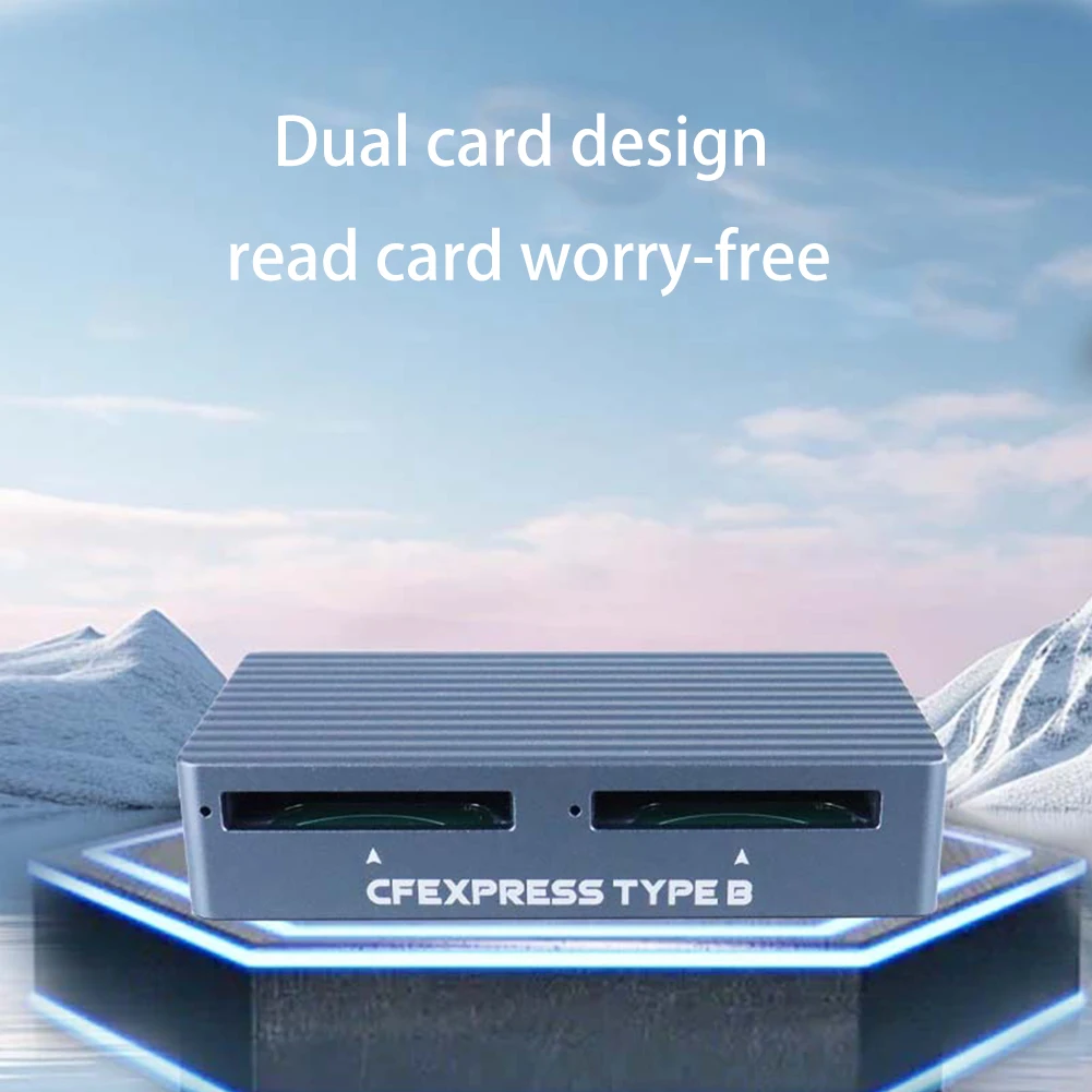 Adaptor kartu tipe B jenis CFexpress Slot ganda 40Gbps CF Express Reader pasang dan Mainkan pembaca kartu CF Express untuk kartu tipe B CFexpress