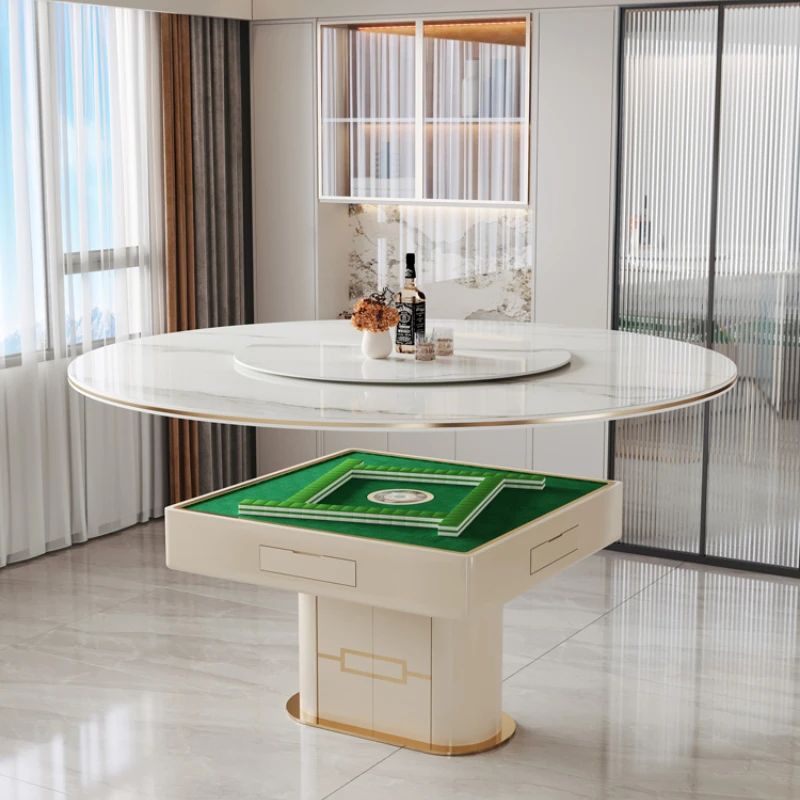 round Chess Table High-End Automatic Mahjong Machine Dining Table Double-Use