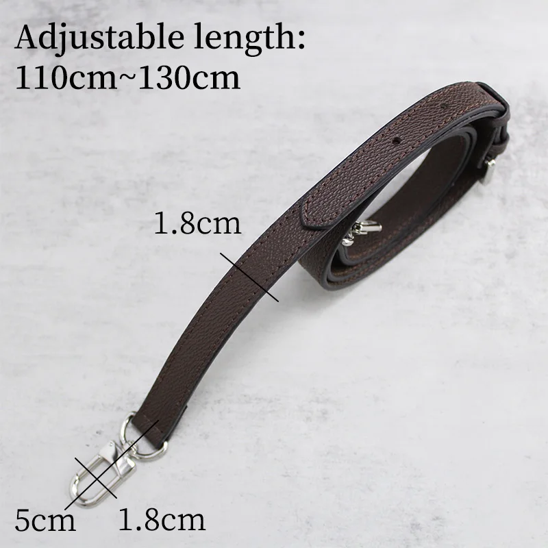 TINBERON Fits for Bucket Bags Luxury Shoulder Strap Dark Coffee Genuine Leather Bag Strap Adjustable Shoulder Straps Accessories