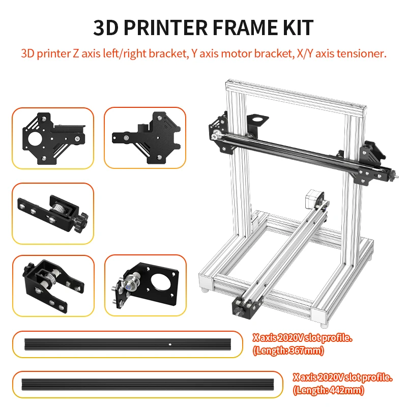 3D Printer Parts Y/X Axis Motor Mount Bracket Right/ Left X/Z-Axis Front/Back Motor Mount Plate X/Y Tensioner For DIY 3D P