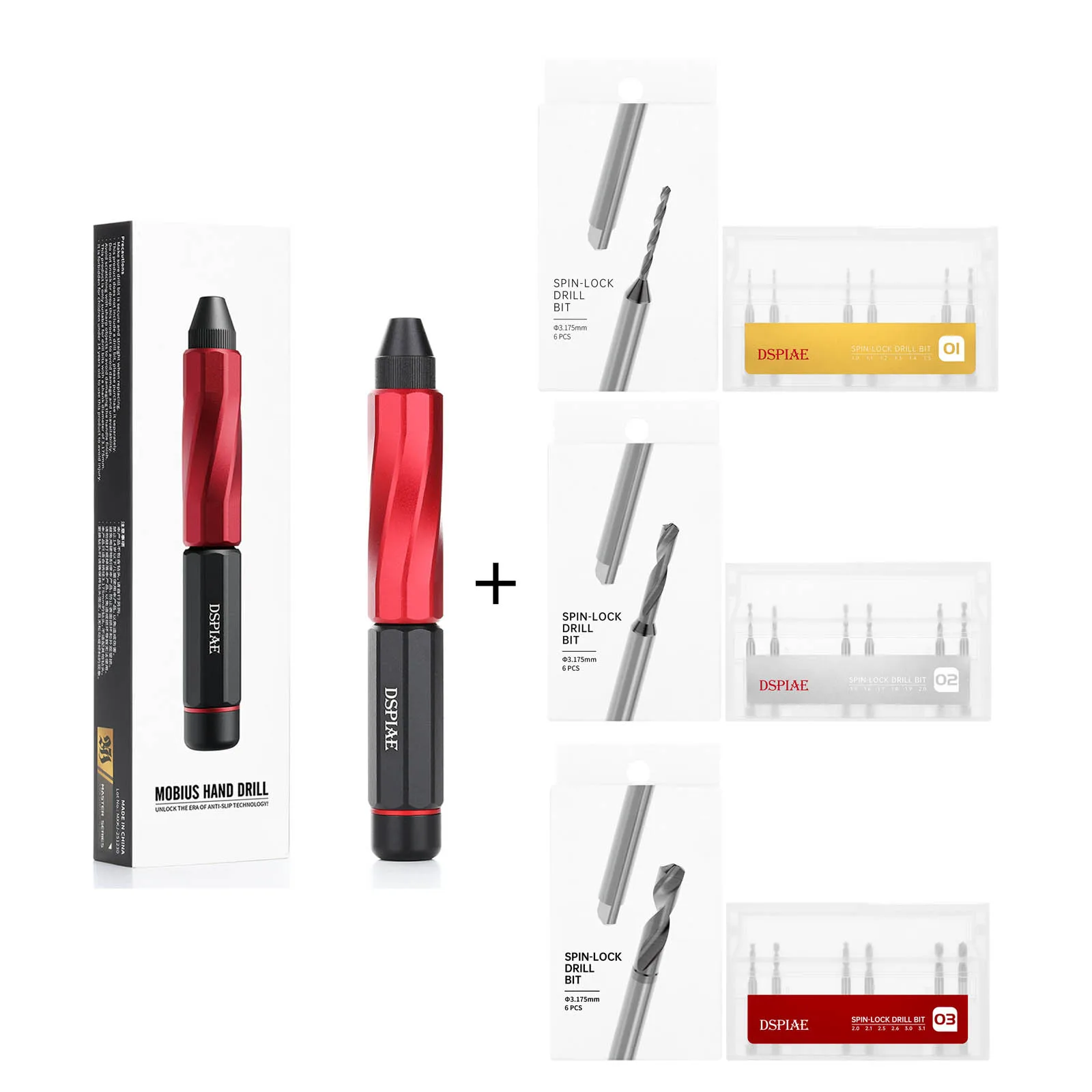【2026 New】DSPIAE AT-MHD Mobius Hand Drill Hobby Tool with Spin-Lock Dual Bearing High Precision for Model Assembly Drilling