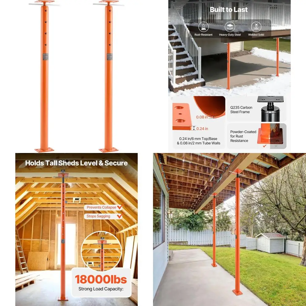 

Двухсекционные регулируемые домкраты для пола, высота 53-93 дюйма, грузоподъемность 18 000 фунтов, опорные балки для подвалов